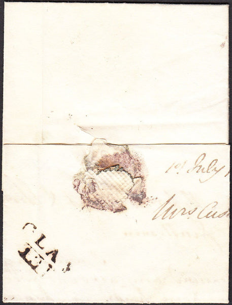 93600 - 1826 NORFOLK/'CLAY 131' MILEAGE MARK (NK62).  Letter Blakney to Wymondham dated Ju...