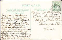 93680 RAILWAYS. 1905 post card of Castle Howard to Horncastle.