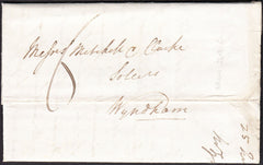 93716 - NORFOLK. 1835 entire Watton to Wymondham dated 25t...