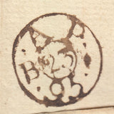 93731 - 1795 HUNTS/'HUNTINGDON' CONCAVE HAND STAMP (HN39). Letter Godmanchester to Holborn dated ...