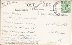 93736 - 1913 NORFOLK/'NORTHREPPS/NORWICH' RUBBER DATE STAMP. Post card of Felbrigg Woods, Cromer ...