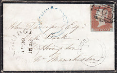 93779 - SHROPS/PL.73 (LC)(SG8). 1848 mourning envelope Iro...