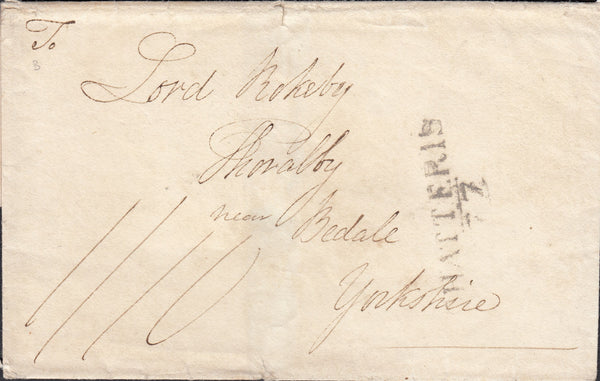 93828 - CAMBS/'CHATTERIS 77' MILEAGE MARK (CB83). Undated wrapper Chatteris to Bedale, Yorksh...