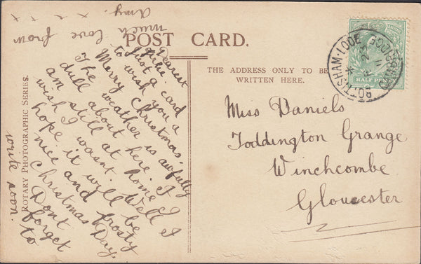 93865 - CAMBS. 1911 post card Cambridge to Winchcombe, Glo...