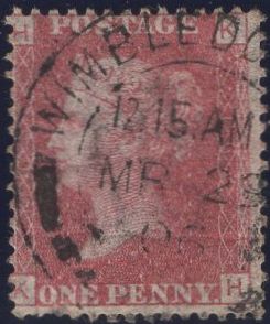 93904 - 1872 1D PL.162(SG43)(KH)/1906 DATE STAMP. Good used 1872 1d