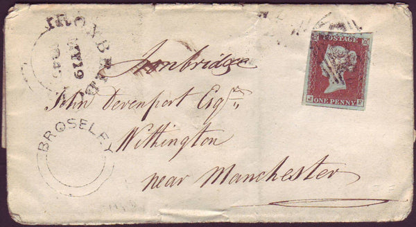 93910 - SHROPS/PL.45 (JF)(SG8). 1845 wrapper (fragile) Iro...