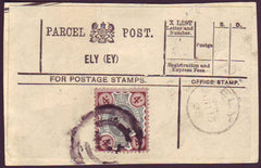 93926 - CAMBS/PARCEL POST LABEL. 1905 label ELY (EY), slig...