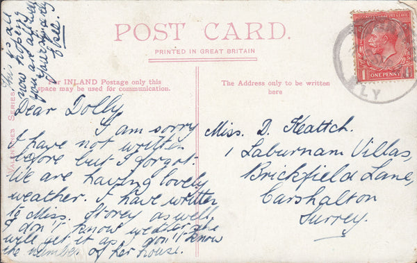 93942 - CAMBS. 1919 post card of Cutter Inn, Ely with KGV ...