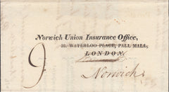 93944 - 1823 CAMBS/'ELY 68' MILEAGE MARK (CB107). Fine Health Questionnaire Ely to Norwich da...