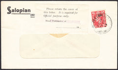 93976 - "PLEASE RETURN COVER" LABEL. 1949 window envelope ...