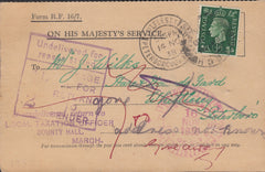 94021 - CAMBS. 1938 O.H.M.S. Road Fund Licence/car ownersh...