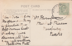 94096 - 1911 DORSET/'BEAMINSTER' SKELETON DATE STAMP. Post card of Broadwindsor Village ...