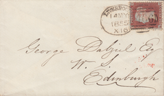 94170 - LIVERPOOL SPOON TYPE A16 (RA53) ON COVER. 1855 neat envelop...