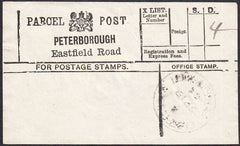 94250 - PARCEL POST LABEL/NORTHANTS. 1902 label PETERBOROU...
