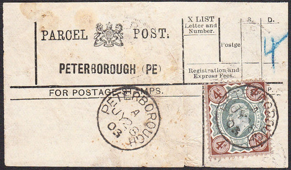 94259 - PARCEL POST LABEL/NORTHANTS. 1903 label (soiled) P...