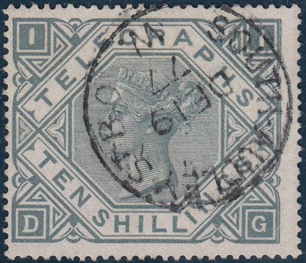 94279 - 1877 10s grey-green Telegraph (spec L235). A very ...