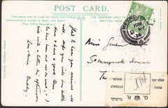 94491 - 1914 DAMAGED MAIL WEYMOUTH TO TWICKENHAM. Post card Weymouth to Twickenha...