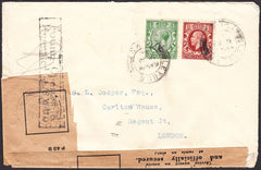 94496 - 1935 DAMAGED MAIL. Envelope Leyburn to London with...
