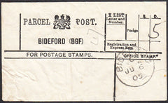 94542 - PARCEL POST LABEL/DEVON. 1905 label BIDEFORD (BGF)...