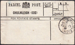 94545 - PARCEL POST LABEL/DEVON. 1896 label CHULMLEIGH (CI...