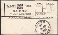 94558 - PARCEL POST LABEL/DEVON. 1901 label SEATON (SEW) (...