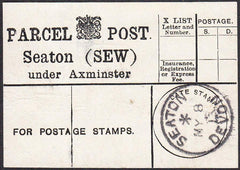 94560 - PARCEL POST LABEL/DEVON. 1913 label Seaton (SEW) u...