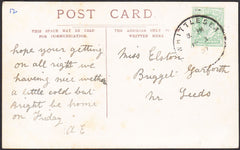94585 - 1907 CAMBS/'WHITTLESEA' SKELETON DATE STAMP. Post card Whittlesey to Leeds with...