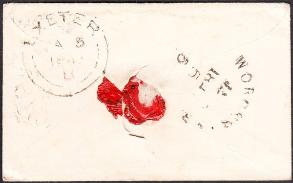 94600 - 1847 'WORCESTER' SKELETON (WO891). 1847 envelope Worceste...