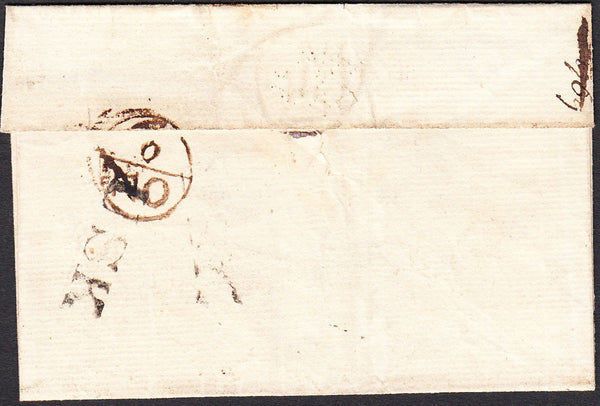 94631 -1769 WALES/USK STRAIGHT LINE HAND STAMP (W2331). 1769 letter to London with fine strike USK ...
