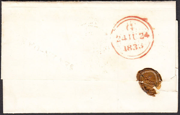 94639 - KENT. 1833 letter Seven Oaks to London with fair s...