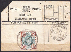 94731 - PARCEL POST LABEL/LANCS. 1906 label, corner missin...