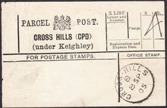 94734 - PARCEL POST LABEL/YORKS. 1905 label CROSS HILLS (C...