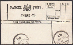 94735 - PARCEL POST LABEL/YORKS. 1902 label THIRSK (TI) wi...