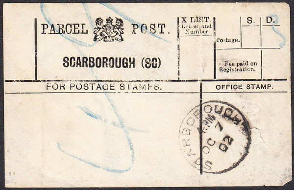 94747 - PARCEL POST LABEL/YORKS. 1902 label SCARBOROUGH (S...