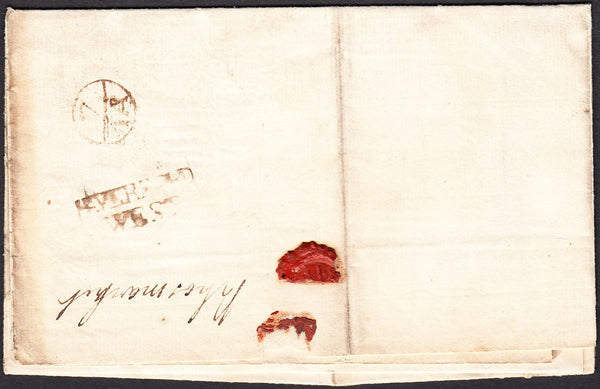 94824 - HAVERFORD/WEST TWO LINE HAND STAMP/QUEEN ANNES BOUNTY.  Undated wrapper Haverfordwest to Lo...
