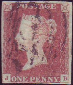 94864 - PL.74 (JB)(SG8). Used 1847 1d pl.74 lettered JB, f...