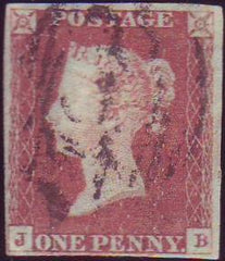 94864 - PL.74 (JB)(SG8). Used 1847 1d pl.74 lettered JB, f...