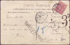 94901 - 1904 UNDERPAID MAIL MONTE CARLO TO LONDON. Post c...