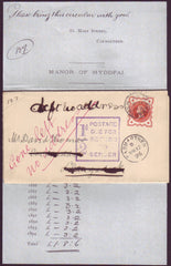94970 - 1895 CARMARTHENSHIRE/UNDELIVERED MAIL. 1895 circular re...