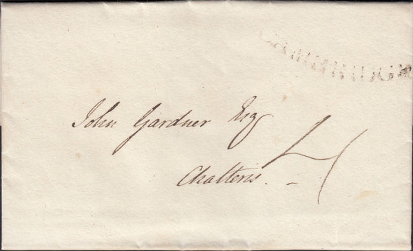 95014 - 1797 CAMBS/'CAMBRIDGE' CONCAVE HAND STAMP (CB33). Letter Cambridge to Chatteris dated 25...