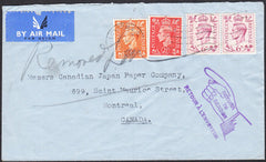 95047 - 1953 envelope London to Montreal, Canada with KGVI...