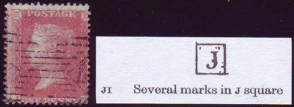 95080 - PL.52 (JI)(SG39). Good used 1857 die 2 1d pl.52 pa...