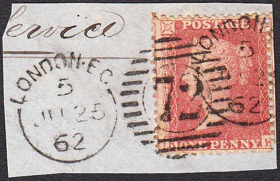 95087 - PL.55 (KK)(SG40). 1862 small piece with good used ...