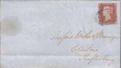 95125 -  1851 DORSET/STALBRIDGE UDC/STALBRIDGE '887' NUMERAL. 1851 entire Stalbridge to Shaftesbury with...