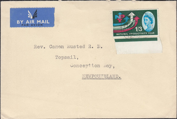 95170 - 1962? MAIL STOCKPORT TO NEWFOUNDLAND. Envelope Stockport to ...