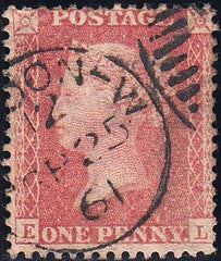 95210 - PL.36 (EL)(SG40). Good used 1857 die 2 1d pl.36 le...