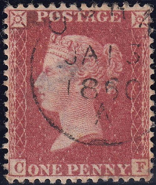 95211 - PL.36 (CF)(SG40). Good used 1857 die 2 1d pl.36 le...