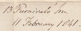 95445 - 1D MULREADY WRAPPER LONDON TO LEEDS WITH VERY EARLY USE BLACK MALTESE CROSS FEBRUARY 11th 1841.