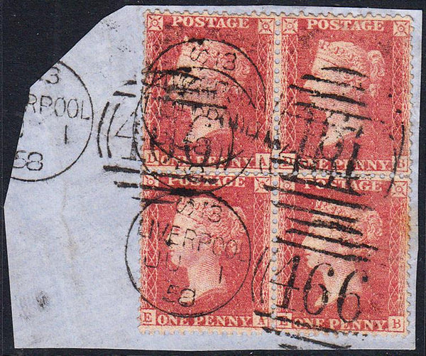 95524 - PL.47 (DA DB EA EB) USED BLOCK OF FOUR (SG40). Goo...