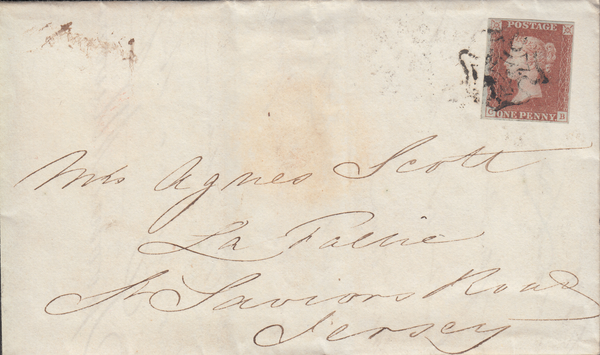 95809 - PL.8 (CB)(SG7) ON COVER LONDON TO JERSEY. 1841 entire Lon...